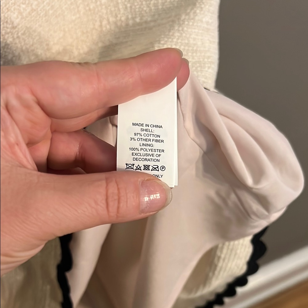Kate Spade Scallop Trim Tweed Cream Sheath Mini Dress Sleeveless Crew Neck - Picture 5 of 9